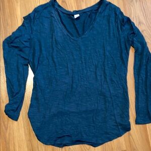 Old Navy Teal Long Sleeve V-Neck Tee